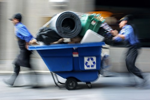 Professional team working on a garage clearance